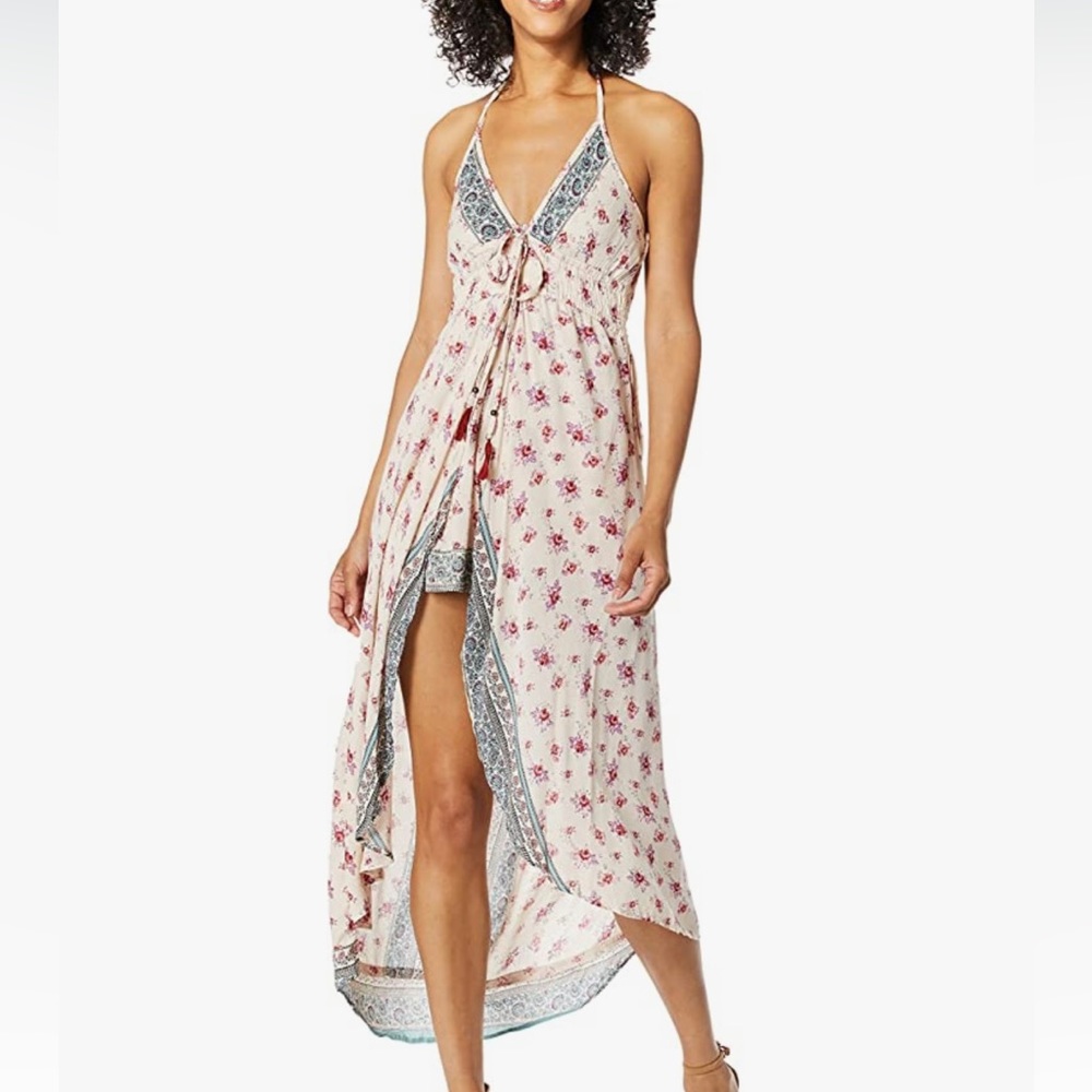 NWT. Spaghetti strap maxi romper dress. Size small.